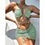 voordelige Bikini&#039;s &amp; Badmode-Dames Zwemkleding Bikini Driedelig Normaal Zwempak Met ruches Trekkoord Open achterkant Uitknippen Effen Kleur Klaver Wit Zwart blauw Rood Gewatteerd V-Wire Badpakken nieuw Vakantie Modieus / Sexy