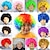 economico Parrucca per travestimenti-parrucche da clown parrucche afro corte parrucche sintetiche corte parrucca di halloween
