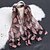 cheap Chiffon Scarves-Women&#039;s Women&#039;s Shawls &amp; Wraps Street Daily Date Wine Green Scarf Florals / Party / Silk / Cute / Fall / Winter