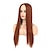 cheap Synthetic Wig-Long Straight Hair Dark Orange Wig Natural-looking Cosplay Synthetic Replacement Wig