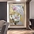 billiga Målning-oljemålning handgjord handmålad väggkonst modern abstrakt guldfolie blommor som present heminredning dekor rullad duk utan ram osträckt