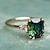 cheap Accessories-fashion retro inlaid square green gemstone four-claw ring ring engagement ring inlaid