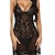 cheap Super Sale-Women&#039;s 1 PCS Chemises &amp; Negligees Sexy Solid Color Polyester Party &amp; Evening Club Lace Spring &amp; Summer Black Red