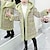 olcso Felsőruházat-gyerek lány kabát parka hosszú ujjú rózsaszín világoszöld kockás szőrme gallér ősz tél aktív 4-12 éves korig / tavaszi / cuki