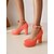 cheap Women&#039;s Heels-Women&#039;s Heels Pumps Dress Shoes Party Daily Club Solid Color Solid Colored Bowknot Buckle Chunky Heel Round Toe Elegant Cute Casual Suede Ankle Strap Black Red Beige