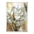 tanie Obrazy z kwiatami/roślinami-Obraz olejny ręcznie malowane ściany sztuki nowoczesne abstrakcyjne złoty kwiat jako prezent wystrój domu wystrój walcowane płótno bez ramki nierozciągnięte