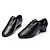 cheap Latin Shoes-Men&#039;s Latin Shoes Ballroom Dance Shoes Salsa Shoes Line Dance Indoor Practice Beginner Lace Up Heel Split Sole Lace-up Chunky Heel Ankle Strap Black