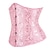 billige korsett-Rokoko Punk og gotisk Kostymer i middelalderstil Overbustkorsett Dameundertøy Bustier 14 plastbein Kostyme Dame Royal Bryllup Bryllupsgjest Voksne Korsett