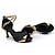 ieftine Pantofi Dans Latin-Pentru femei Încălțăminte latină Pantofi Salsa Pantofi De Dans Performanță Sandale Călcâi Cataramă Toc Cubanez Buclă Negru și Auriu Negru și Argintiu Negru / Roșu
