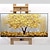 voordelige Verf-handgemaakte olieverf canvas kunst aan de muur decoratie abstracte plant schilderij gouden boom voor home decor gerold frameloze niet-uitgerekt schilderij