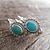 cheap Trendy Jewelry-Women&#039;s Earrings Vintage Metal Green Stone Hoop Hook Hand Engraved Pattern Turquoise Earrings Set Boho Ethnic Jewelry