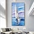 abordables Peintures paysages-Peinture à l&#039;huile à la main peint à la main art mural moderne abstrait voilier paysage décoration de la maison décor toile roulée sans cadre non étiré
