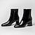 cheap Ankle Boots-Women&#039;s Boots White Shoes Plus Size Heel Boots Party Daily Booties Ankle Boots Winter Block Heel Round Toe Elegant Fashion Minimalism Faux Leather Patent Leather Zipper Black White