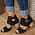 cheap Women&#039;s Sandals-Women&#039;s Sandals Daily Summer Buckle Low Heel Chunky Heel Peep Toe Vintage Casual Faux Leather Zipper Solid Colored Black Red Blue