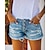 cheap Shorts-Women&#039;s Fashion Tassel Fringe Side Pockets Cut Out Shorts Hot Pants Distressed Jeans Short Pants Micro-elastic Casual Weekend Denim Plain Mid Waist Comfort Light Blue S M L XL XXL