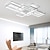 cheap Dimmable Ceiling Lights-105cm LED 3-Light Ceiling Light Aluminum Geometric Pattern Linear Flush Mount Light  Modern Style Painted Finishes Dimmable  Office Dining Room Lights ONLY DIMMABLE WITH REMOTE CONTROL