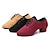 cheap Practice Dance Shoes-Unisex Latin Shoes Practice Trainning Dance Shoes Training Indoor Split Sole Thick Heel Closed Toe Adults&#039; Dark Red Black Brown