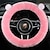 billiga Rattöverdrag till bilen-universal rattskydd tecknad öra söt plysch vinterbil interiör australiensisk ullskydd för ratt kvinnlig present