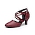 ieftine Pantofi Dans Clasic &amp; Modern-Pentru femei Sală Dans Pantofi Moderni Pantofi de caracter Performanță Interior Vals Sandale Culoare solida Toc Cubanez Cureaua de legătură Negru Rosu