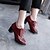 cheap Women&#039;s Oxfords-Women&#039;s Pumps Oxfords Brogue Dress Shoes Daily Solid Color Solid Colored Summer Lace-up Chunky Heel Round Toe Casual Minimalism Microfiber Lace-up Wine Black Dark Blue