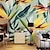 abordables Papel tapiz floral y plantas-papel tapiz mural adhesivo de pared que cubre adhesivo de impresión requerido lienzo de hoja de palma tropical decoración del hogar
