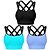 cheap Sports Bras &amp; Underwear-Strappy Sports Bras for Women, Padded Cross Back Sport Bras with Elastic Shoulder Straps, Double-Layer Hem for Medium Support Seamless Knitted Sexy Crisscross Back Yoga Bra for Fitness
