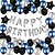 Недорогие Мистер и миссис Свадьба-18-е синие украшения на день рождения для мужчин, мальчиков, женщин, девочек, темно-синие, черные, серебряные, с днем рождения, праздничные атрибуты с помпонами, цветок, конфетти, воздушный шар, 18