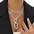 cheap Jewelry &amp; Accessories-european and american cross-border jewelry, trendy personality aluminum chain multi-layer necklace, fashionable geometric metal buckle clavicle necklace female