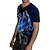 economico animali e pupazzi-t-shirt da uomo hipster lupo stampata in 3d stampa manica corta maglietta estiva moda (blu, 2xl) 3d animale plus size girocollo magliette per le vacanze quotidiane