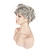 abordables peluca vieja-pelucas grises para mujer peluca sintética rizado rizado corte pixie con flequillo peluca corto plateado pelo sintético gris