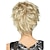 abordables perruque plus âgée-Perruques blondes courtes omber blonde perruque coupe lutin pour les femmes perruque synthétique de vrais cheveux naturels ondulés avec une frange
