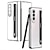 olcso Samsung-tokok-telefon Ügy Kompatibilitás Samsung Galaxy Z Fold 3 Fekete tok Kamera lencsevédő Kitámasztó tolltartóval Egyszínű PC