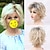 cheap Older Wigs-Blonde Wigs for Women Short Blonde Layered Synthetic Hair Wigs for Women Mixed Black Roots