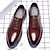 baratos Sapatos Oxford para Homem-Homens Oxfords Sapatos de vestir Casual Clássico Diário Couro Ecológico Preto Marron Outono Primavera