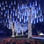 abordables LED String Lights-2 pack pluie de météores lumières de noël en plein air 30cm 8 tubes 192 led chute pluie lumières plug in glaçon neige guirlandes en cascade pour arbre de noël décorations de patio de vacances