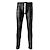 cheap Men&#039;s Pants-Men&#039;s Faux PU Leather Skinny Slim Fit Straight Leg Metallic Biker Pants With Zipper And Button Punk &amp; Gothic Club Sporty / Legging - Solid Colored, Ruched Mid Waist Black