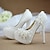 cheap Wedding Shoes-Wedding Shoes for Bride Bridesmaid Women Closed Toe White Ivory Beige Faux Leather Pumps With Lace Flower Imitation Pearl Stiletto Heel Platform Wedding Party Evening Elegant Vintage