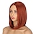 abordables Pelucas de máxima calidad-pelucas naranjas para mujeres porsmeer pelucas de pelo recto bob corto para mujeres hasta los hombros peluca completa color rojo jengibre natural