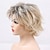 tanie starsza peruka-blond peruki dla kobiet krótkie blond warstwowe syntetyczne włosy peruki dla kobiet mieszane czarne korzenie;