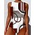 ieftine Bikini &amp; Costume Baie-Pentru femei Costume de Baie O bucată Monokini Costume de baie Mărime Plus Costum de baie Controlul abdomenului Zvelt Imprimare pentru Big Busts Geometric Trifoi Negru Albastru piscină Roșu Vin Cupă