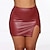 cheap Plain Skirts-Women&#039;s Pencil Bodycon Mini Skirts Split Shiny Metallic Solid Colored Night out&amp;Special occasion Date Summer PU Faux Leather Sexy Black Wine