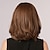 abordables Perruques Synthétiques Sans Bonnet-Perruque bob brune avec frange perruques synthétiques pour femmes perruques droites de longueur moyenne perruques d&#039;aspect naturel 12 pouces