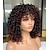 cheap Black &amp; African Wigs-Black Wigs for Women Prettiest Afro Curly Wig Black with Warm Brown Highlights Wig with Bangs for Black Women Natural Looking for Daily Wear