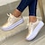 cheap Women&#039;s Sneakers-Women&#039;s Sneakers Plus Size Platform Sneakers White Shoes Daily Solid Color Summer Spring Fall Platform Flat Heel Round Toe Sporty Casual Walking PU Lace-up Silver Dark Red Black