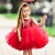 baratos Vestidos-Vestido infantil para meninas 1-5 anos de cor sólida desempenho de festa lantejoulas de férias preto rosa vermelho sem mangas lindos vestidos doces básicos verão