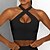 cheap Yoga Tops-Women&#039;s Halter Sports Bra High Support Cut Out Solid Color Black White Yoga Fitness Gym Workout Bra Top Sport Activewear High Impact Breathable Comfortable Stretchy Slim