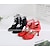 olcso Latin cipők-Női Latin cipő Báli Tánccipők Vonal tánc Parti Teljesítmény Gyakorlat Szatén Magassarkúk Csokornyakkendő Egyszínű Karcsú magassarkú Fűzős Fém csat Fekete Piros