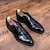Χαμηλού Κόστους Ανδρικά Oxfords-Ανδρικά Οξφόρδη Παπούτσια Derby Bullock Παπούτσια Φόρεμα Παπούτσια Παπούτσια με άκρη φτερού Καθημερινό Γάμου Πάρτι &amp; Βραδινή Έξοδος Ντίσκο Χορός PU Δαντέλα μέχρι πάνω Μαύρο Χρυσό Άνοιξη Φθινόπωρο