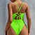 cheap One-piece swimsuits-Women&#039;s Swimwear One Piece Monokini trikini Swimsuit Cross Solid Color Green Blue White Black Pink Plunge Bathing Suits New Vacation Sexy / Cute / Padded Bras