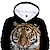 billige drenges 3d hættetrøjer og sweatshirts-Drenge 3D Tiger Hattetrøje Langærmet 3D-udskrivning Forår Efterår Vinter Aktiv Basale Polyester Rayon Børn 3-13 år udendørs Daglig